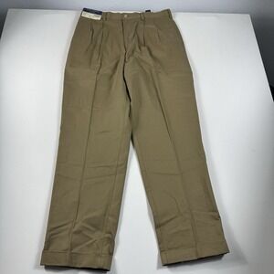 Daniel Cremieux Salon Pant Baggy Pleated Straight Leg Men's 36x32‎ Dark Khaki